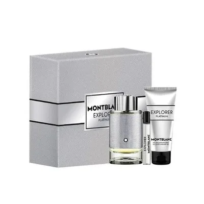 Montblanc Explorer Platinum, Set cadou parfum EDP, 100ml, 75ml, gel de duș 100ml