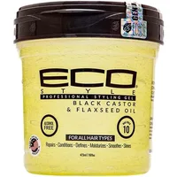 Gel păr, Eco Styler, cu ulei de ricin și semințe in, negru, 473ml