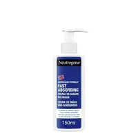 Crema de mâini Neutrogena, Light Texture Quick Absorption, alb-albastru, cu pompă, 150 ml