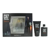 Set Cadou Parfum Masculin Cristiano Ronaldo CR7 Game On, Apă de Toaletă 50ml + Gel de Duș 150ml, Negru