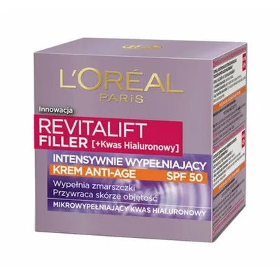 Cremă anti-îmbătrânire, L'Oreal Revitalift Filler, SPF50 50ml