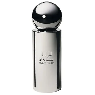 Parfum Courreges Hyper Musc, EDP Spray 100ml, sticlă argintie cu capac sferic negru