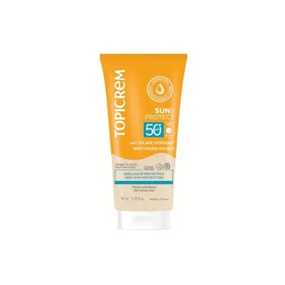 Cremă de protecție solară, Topicrem, SPF 50+, 50 ml, hidratantă