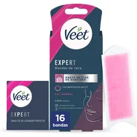 Benzi ceară facială, Veet, Expert, cu unt de shea, 16 buc