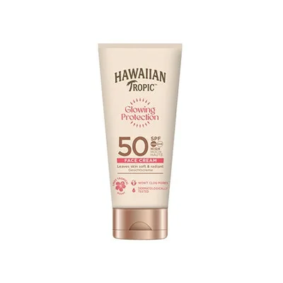 Cremă Facială Solară Hawaiian Tropic SPF 50, Protecție Strălucitoare, 50 ml