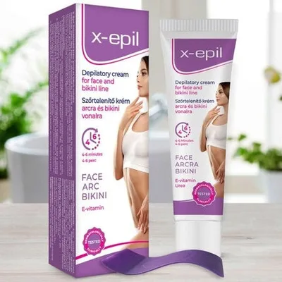 Cremă Depilatoare X-Epil, față și bikini, 68g