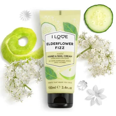 I Love Elderflower Fizz Hand and Nail Cream, 100ml