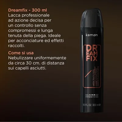 Lac de păr Kemon Dreamfix, fixare puternică, 300 ml, cutie neagră