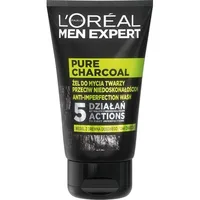 Gel de curățare față, L'Oreal, Men Expert Pure Charcoal, 100ml