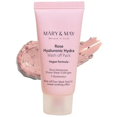 Masca pentru față cu spălare Mary & May Rose Hyaluronic Hydra Wash Off Pack, 30g