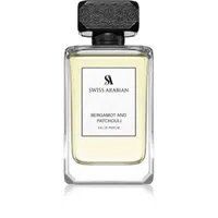 Eau de Parfum Swiss Arabian Bergamot și Patchouli, 100 ml, sticlă transparentă, capac negru
