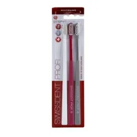 Periuță de dinți Swissdent Whitening Trio Soft, set 2 bucăți, culoare roz și gri