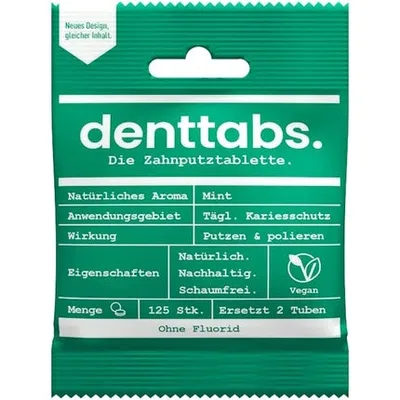 Tablete Pastă de Dinți, Denttabs, Stevia Mint, 125 bucăți