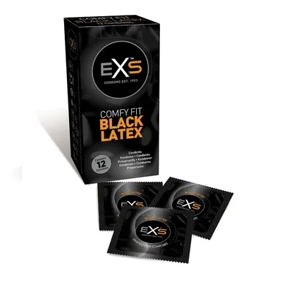 Prezervative, Exs, latex, negre, set 12