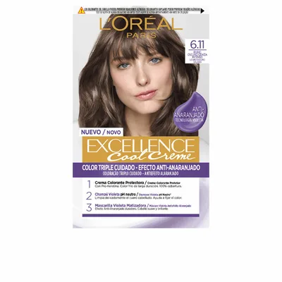 Vopsea permanentă păr, L'Oréal, Excellence Cool Cream, blond închis cenușiu
