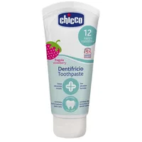 Pastă de dinți, Chicco, aromă căpșuni, 12m+, 50ml