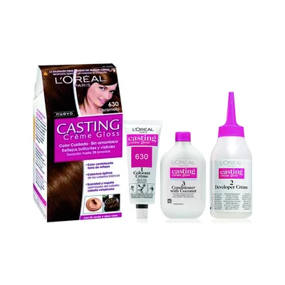 Vopsea de păr fără amoniac L'Oréal Paris Casting Creme Gloss 630 Caramel, 180ml