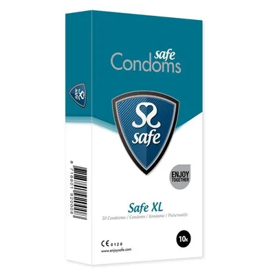 Prezervative Safe XL albastru, 10 bucati
