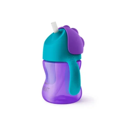 Cana cu pai flexibil Philips Avent, +9 luni, mov, 200 ml, SCF796/02, Philips