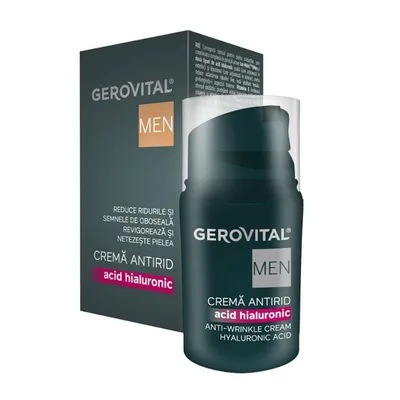 Crema antirid cu acid hialuronic Men, 30ml, Gerovital