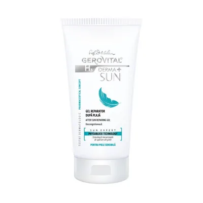 Gel reparator dupa plaja H3 Derma+ SUN, 150ml, Gerovital
