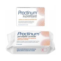 10 supozitoare Proctinum+ Servetele umede 72 bucati, Zdrovit