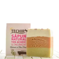 Sapun natural pentru ten acneic si incarcat, 120 g, Techir
