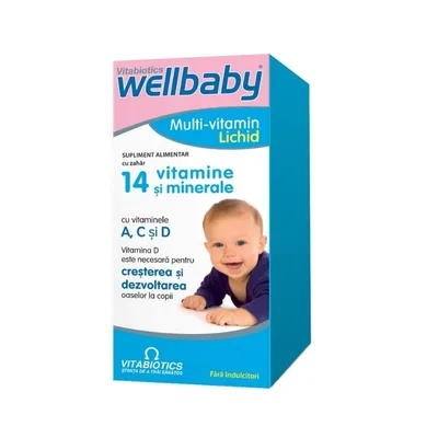 Sirop cu 14 vitamine si minerale WellBaby, 150 ml, Vitabiotics
