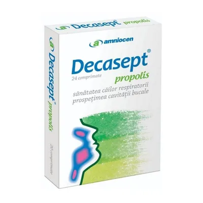 Decasept propolis, 24 comprimate, Amniocen