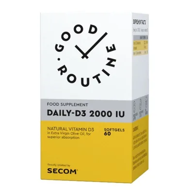 Daily D3, 2000 UI Good Routine, 60 capsule moi, Secom