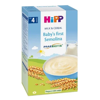 Primul gris al Copilului Lapte & Cereale, +4 luni, 250g, Hipp