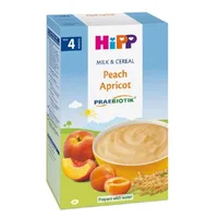Hipp Lapte și Cereale cu Piersici și Caise, de la 4 luni, 250g