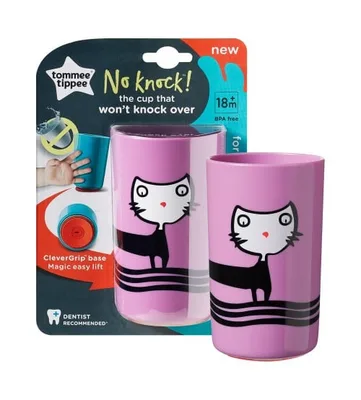 Cana NoKnock Large Pisica Roz 18luni +, 300ml, Tommee Tippee