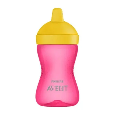 Cana cu tetina dura Philips Avent, +18 luni, roz, 300 ml, SCF804/04, Philips