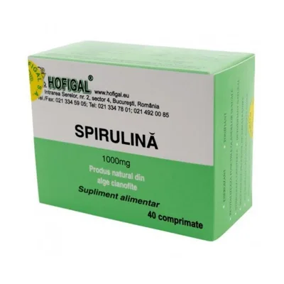 Spirulină 1000mg, 40 comprimate, Hofigal