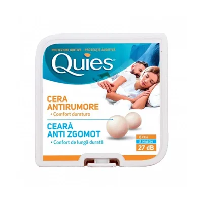 Dopuri de ceara antizgomot pentru urechi, 8 perechi, Quies