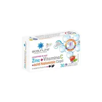 Zinc cu Vitamina C si Acid Hialuronic pentru copii, 30 comprimate, Helcor