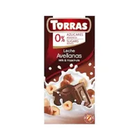 Ciocolata cu lapte si alune, 75g, Torras