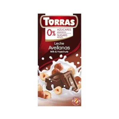 Ciocolata cu lapte si alune, 75g, Torras
