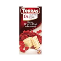 Ciocolata alba cu fructe Goji, 75g, Torras