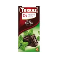 Ciocolata neagra cu Menta, 75g, Torras