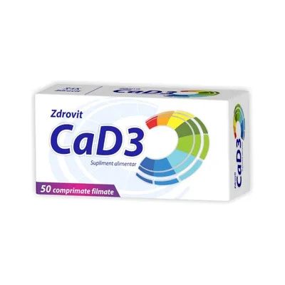 Calciu + D3, 50 comprimate, Zdrovit