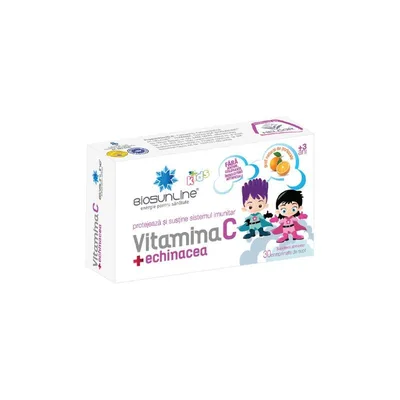 Vitamina C cu echinacea pentru copii, 30 comprimate, Helcor