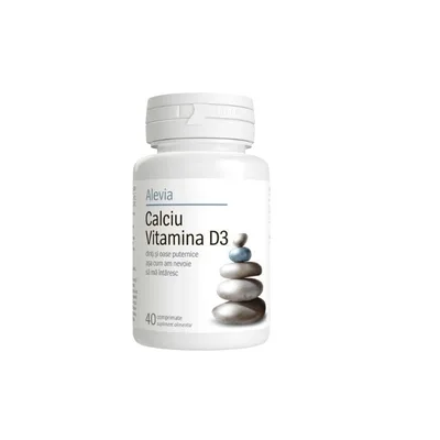 Calciu vitamina D3, 60 comprimate, Alevia