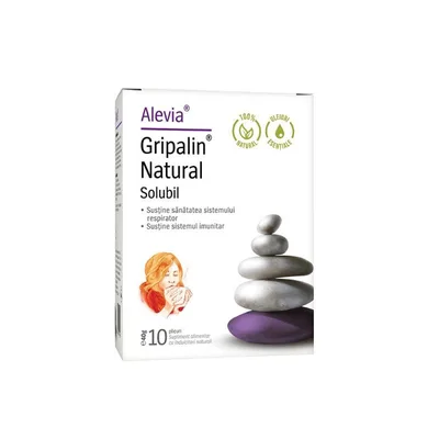 Gripalin natural solubil, 10 plicuri, Alevia