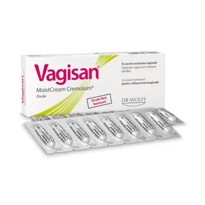 Ovule MoistCream Cremolum, 16 ovule, Vagisan