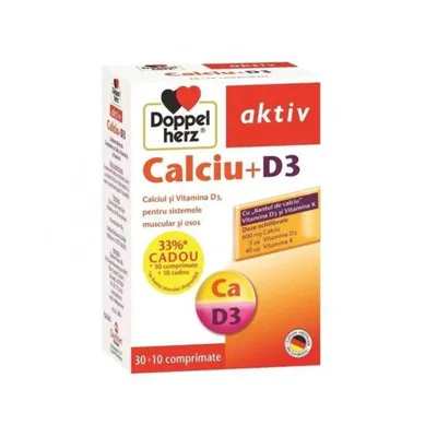Calciu + D3, 30 comprimate, Doppelherz