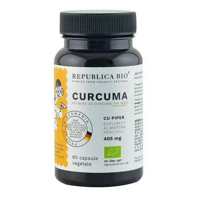 Curcuma cu piper 60 capsule, Republica BIO