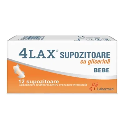 Supozitoare cu glicerina pentru bebelusi 4Lax, Labormed | 12 buc