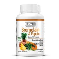 Bromelaină si Papaină, 60 capsule, Zenyth